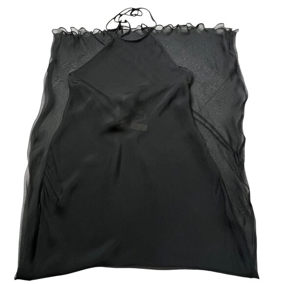 SKIMS Romance Chiffon Halter Silk Slip Dress Onyx XS - Picture 2 of 10